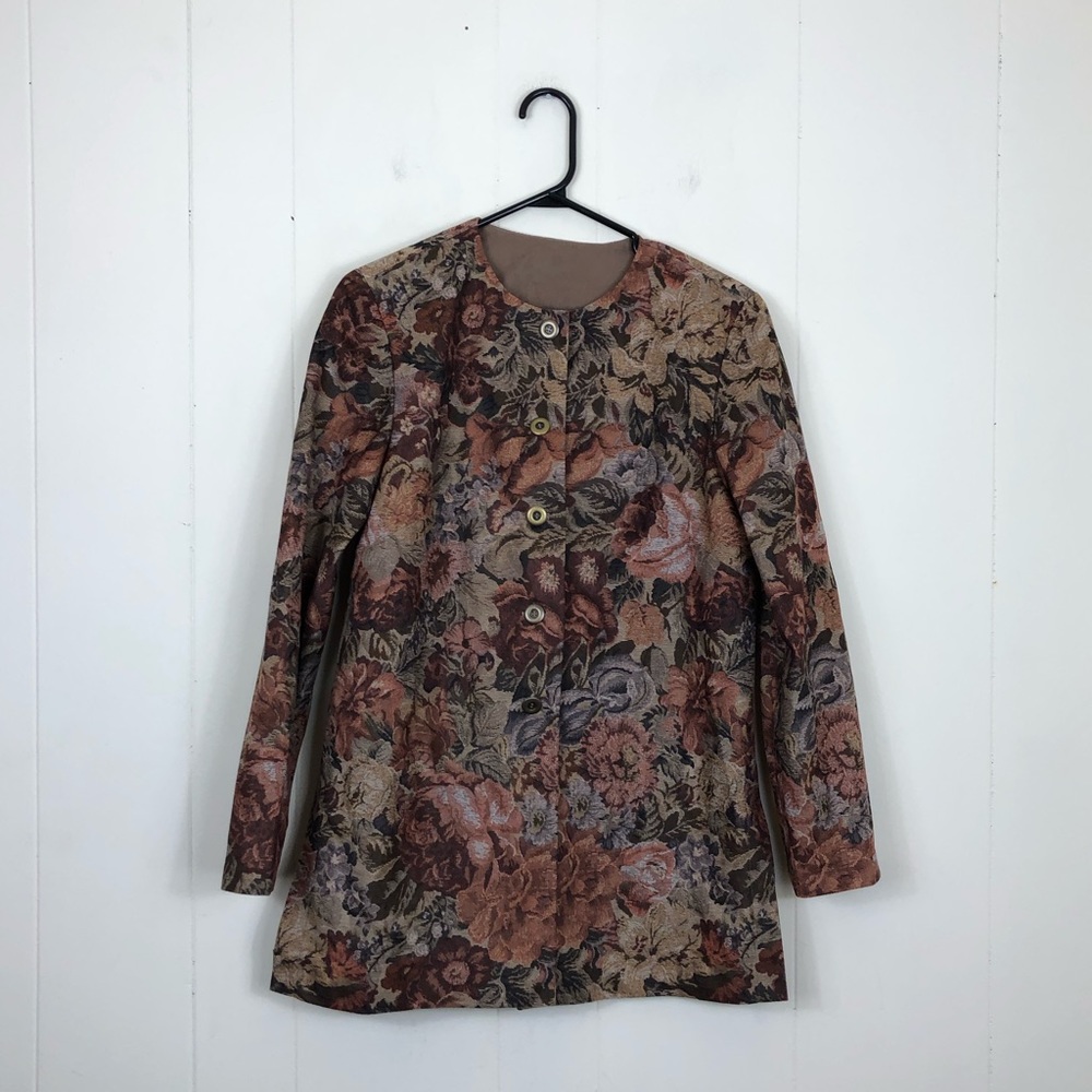 Vintage Floral Print Button Down Top Sz M - Picture 2 of 10